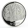 Latvia 10 latu 800th Years of the Riga City 16th Century Views silver coin 1996
