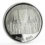 Latvia 10 latu 800th Years of the Riga City 19th Century People silver coin 1998