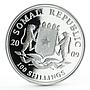 Somali 100 shillings African Wildlife series Elephant colored silver coin 2009