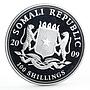 Somali 100 shillings African Wildlife series Elephant colored silver coin 2009