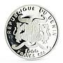 Benin 1000 francs African Widlife Fauna Zebra colored silver coin 1997