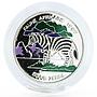 Benin 1000 francs African Widlife Fauna Zebra colored silver coin 1997