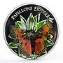 Cameroon 1000 francs Charaxes Fournierae Butterfly colored silver coin 2011