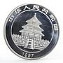 China 10 yuan Endangered Wildlife Giant Panda Bamboo colored silver coin 1997