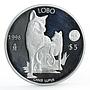 Mexico 5 pesos World Wildlife Fund Wolf Lobo proof silver coin 1998