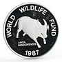 Philippines 200 piso WWF series Mindoro Buffalo proof silver coin 1987