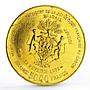 Gabon 5000 francs President Georges Pompidou Visit essai brass coin 1971