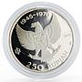 Indonesia 250 rupiah 25th Anniversary of Independence proof silver coin 1970