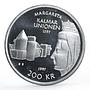 Sweden 200 kronor Historical series Kalmar Union proof silver coin 1997