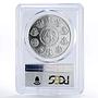 Mexico 5 pesos Endangered Wildlife Volcano Rabbit MS69 PCGSsilver coin 2001