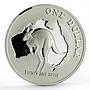 Australia 1 dollar Millenium Kangaroo Australian Map Fauna silver coin 2000