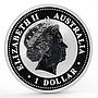 Australia 1 dollar Lunar Calendar I Year of the Rooster colored silver coin 2005