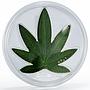 Benin 100 francs Cannabis Sativa colored silverplated CuNi coin 2011