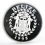 Belize 10 dollars Seafaring Carrack 16th Century Ship Clipper silver coin 1995