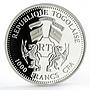 Togo 1000 francs Football World Cup in Brazil Statue of Jesus silver coin 2012