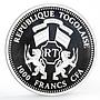 Togo 1000 francs Football World Cup in Brazil Statue of Jesus silver coin 2012