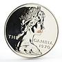 Gambia 8 shillings Animals Fauna Hippopotamus proof silver coin 1970