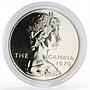 Gambia 8 shillings Animals Fauna Hippopotamus proof silver coin 1970