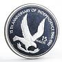 Lesotho 15 maloti King Moshoeshoe II Independence Eagle proof silver coin 1981