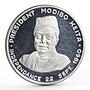 Mali 10 francs President Modibo Keita Independence proof silver coin 1960