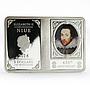 Niue 2 dollars 450 Years of William Shakespeare colored proof silver coin 2014