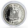 Philippines 25 piso World Food Day Fish Fruit Crops silver coin 1981