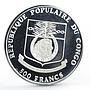 Congo 500 francs Ship Navire Ancien proof silver coin 1991