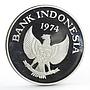 Indonesia 2000 rupiah Javan Tiger proof silver coin 1974