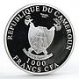 Cameroon 1000 francs Endangered Wildlife Cross-River Gorilla silver coin 2013
