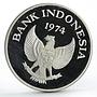 Indonesia 5000 rupiah Animal series Orangutan proof silver coin 1974