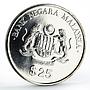 Malaysia 25 ringgit 5th Malaysian 5-Year Plan Ship Plant silver coin 1986