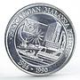 Malaysia 25 ringgit 5th Malaysian 5-Year Plan Ship Plant silver coin 1986