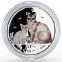 Isle of Man 1 crown Two Burmilla Cats colored proof silver coin 2008