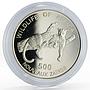 Zaire 500 francs African Wildlife Fauna Leopard proof silver coin 1996