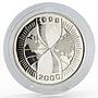 Congo 1000 francs Millennium Hourglass proof silver coin 1998