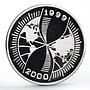 Congo 1000 francs Millennium Hourglass proof silver coin 1998