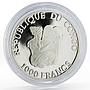 Congo 1000 francs Football World Cup in France Player proof silver coin 1997