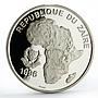 Zaire 500 francs African Wildlife Fauna Gorilla proof silver coin 1996