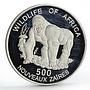Zaire 500 francs African Wildlife Fauna Gorilla proof silver coin 1996