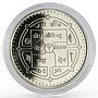 Nepal 500 rupees Endangered Wildlife Himalayan Black Bear silver coin 1993