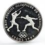 Panama 1 balboa Seoul Olympic Summer Games Fencing proof silver coin 1988