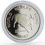 Philippines 200 piso WWF series Mindoro Buffalo proof silver coin 1987