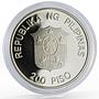 Philippines 200 piso WWF series Mindoro Buffalo proof silver coin 1987