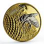 Cook Islands 5 dollars Shades of Nature Bee Flower gilded silver coin 2014