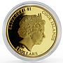 Cook Islands 5 dollars Shades of Nature Bee Flower gilded silver coin 2014