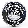 Liberia 10 dollars Moric Benovsky Ship Clipper Seafaring proof silver coin 2005