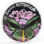 Tokelau 5 dollars Ornithoptera Priamus Butterfly colored proof silver coin 2012