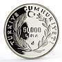 Turkey 50000 lira Endangered Widlife Fauna Bald Ibis Bird silver coin 1995