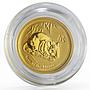 Australia 5 dollars Lunar Calendar series Year of the Mouse 1/20 gold coin 2008