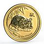 Australia 5 dollars Lunar Calendar series Year of the Mouse 1/20 gold coin 2008